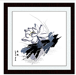 荷花無框畫圖片