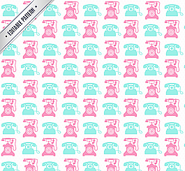 彩色電話無縫背景圖片