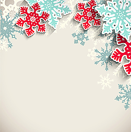 彩色雪花剪貼畫圖片