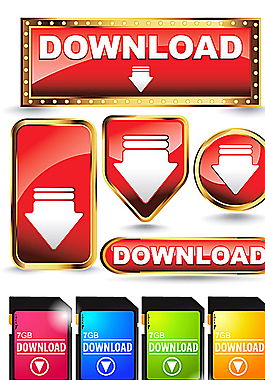 創意網頁下載圖標矢量素材圖片