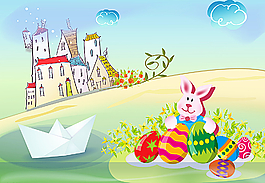 复活节卡通 兔子图片