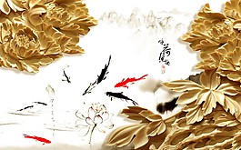 木雕水墨背景墻