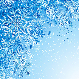 藍色雪花圖案矢量素材圖片