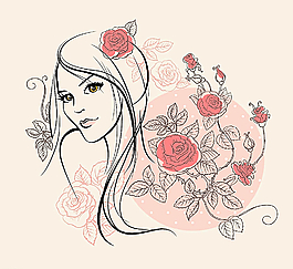花朵美女圖片