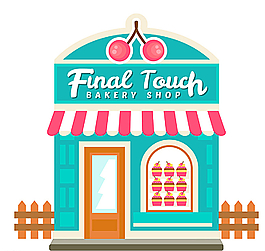 卡通蛋糕店設(shè)計(jì)矢量素材圖片