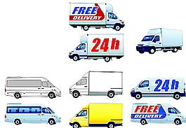 貨物運(yùn)輸汽車矢量素材圖片