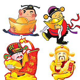 卡通財(cái)神 金元寶圖片