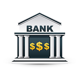 卡通銀行建筑矢量素材圖片