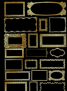 金色边框花纹素材图片