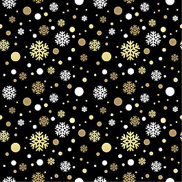 金色和白色雪花无缝背景矢量素材