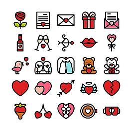 情人节图标矢量