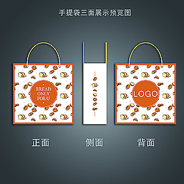 面包甜點手提袋圖片