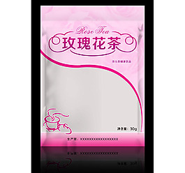 玫瑰花茶包裝效果圖圖片模板下載