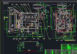 用柴油机CAD机械图纸图片