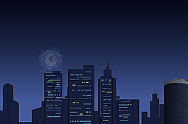 夜晚樓房場景flash動畫