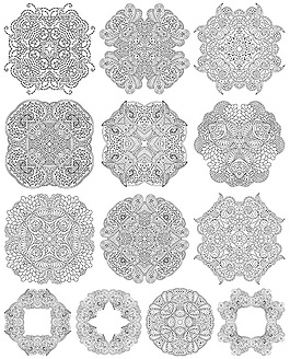 黑白古典花紋設(shè)計(jì)