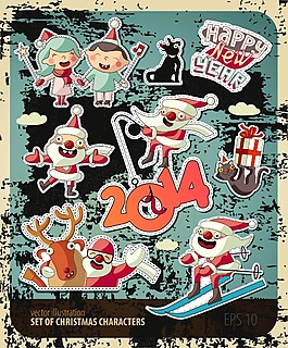 卡通圣誕節(jié)人物剪貼畫矢量素材