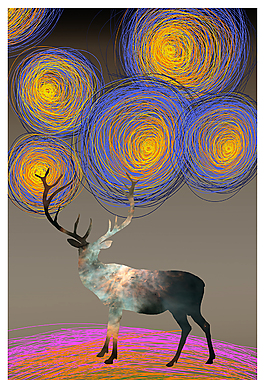 麋鹿 装饰画
