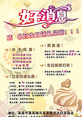 蛋糕店宣傳海報圖片