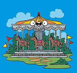 創(chuàng)意游樂園旋轉(zhuǎn)木馬