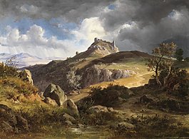 高山風景油畫