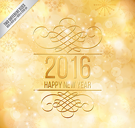2016年金色新年贺卡矢量素材