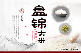 中国风水墨画文雅大气大米广告