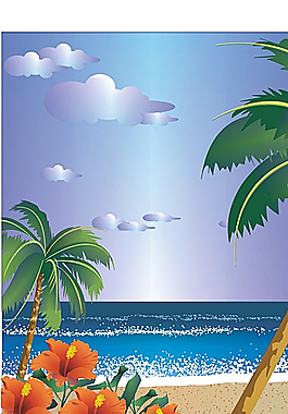 矢量海邊風(fēng)景圖圖片