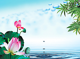 荷花竹葉圖圖片