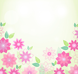 春季粉色花朵背景矢量素材