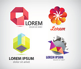 個性炫彩LOGO設計矢量素材