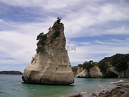 新西蘭,海灘,巖