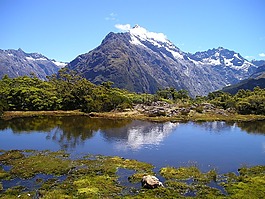 新西蘭,山,湖