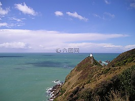 新西兰,灯塔,海