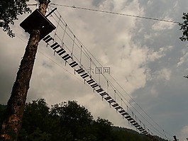 高空绳索课程,桥,风险
