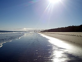 海,海灘,鏡像