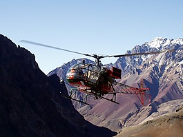 直升机,山救援,阿空加瓜