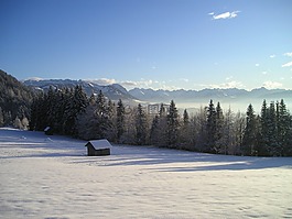 冬天,雪,山