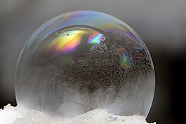 肥皂泡沫,冰柜,冬天
