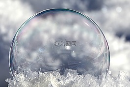 肥皂泡沫,冬天,冷