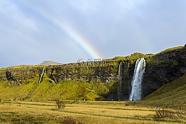 瀑布,冰島,景觀