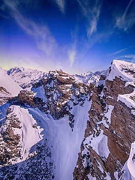 山,雪,天空