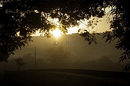 日出,陰影,自然