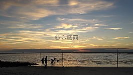 夏季假日,海灘,假期