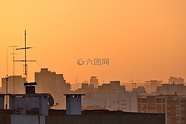 日落,晚上,下午