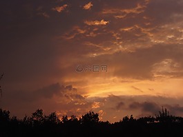 日落,告別,一天