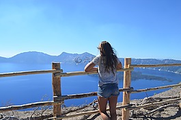 湖,vista,女性
