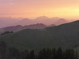 日落,蒂羅爾,高山