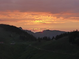 日落,蒂羅爾,高山