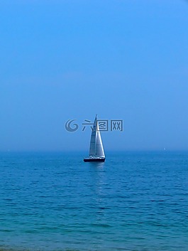 船,海,晚間
